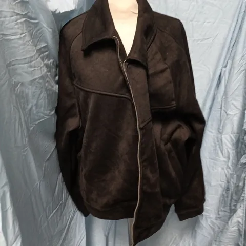 PULL&BEAR BLACK ZIP-FRONT JACKET – MEN'S UK XL