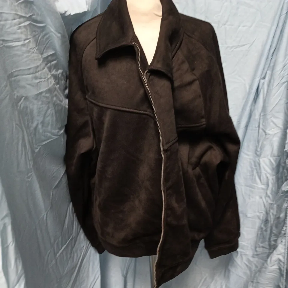 PULL&BEAR BLACK ZIP-FRONT JACKET – MEN'S UK XL