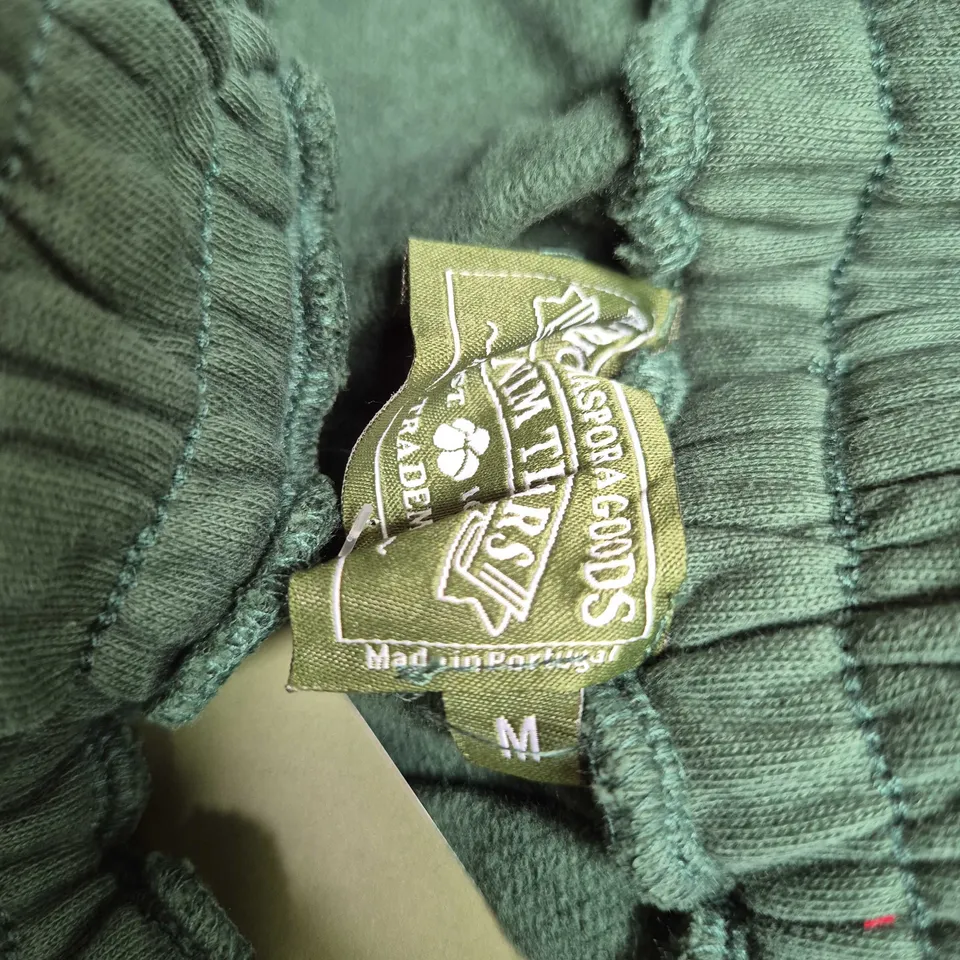DENIM TEARS X AFRICAN DIASPORA GOODS SHORTS – GREEN, SIZE M, MADE IN PORTUGAL