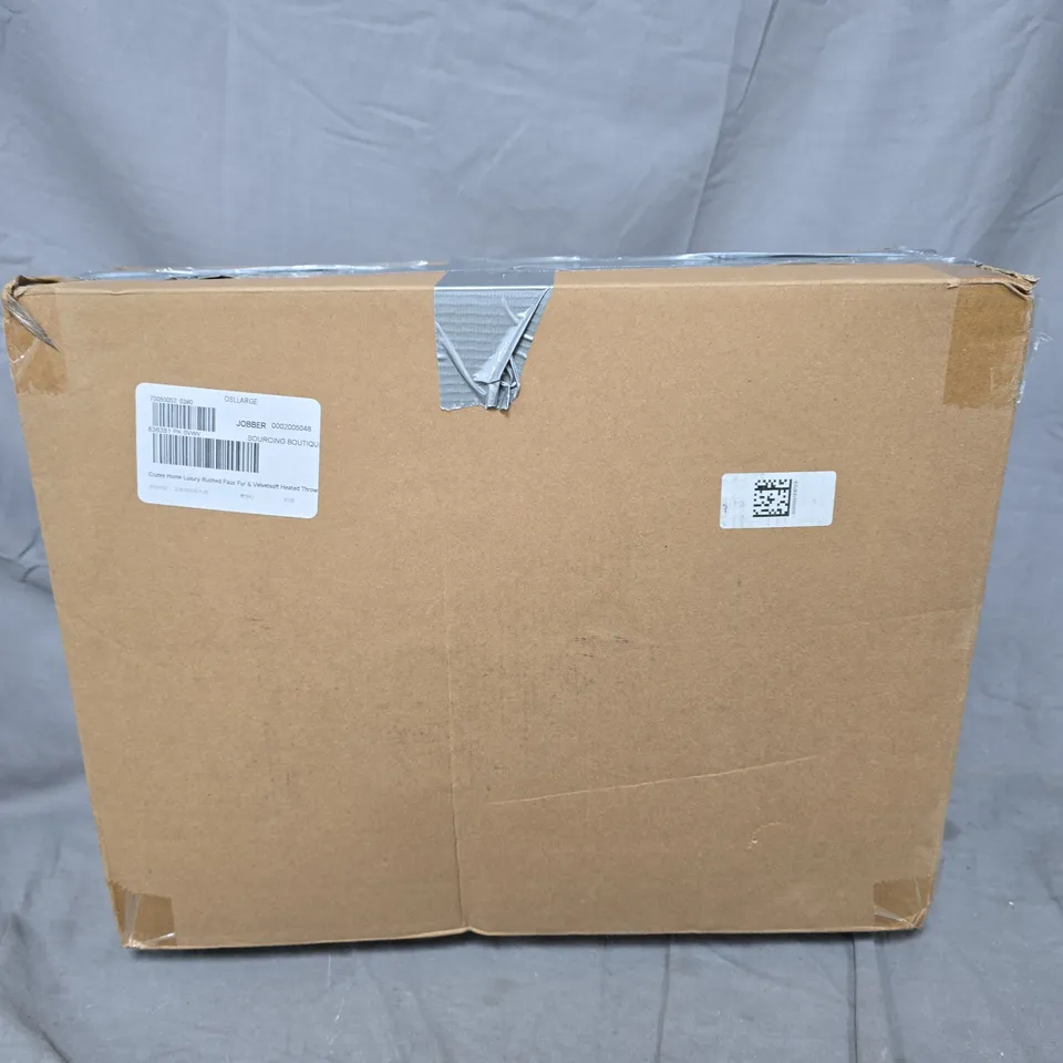 COZEE HOME LUXURY RUCHED FAUX FUR ABD VELVETSOFT HEATED THROW