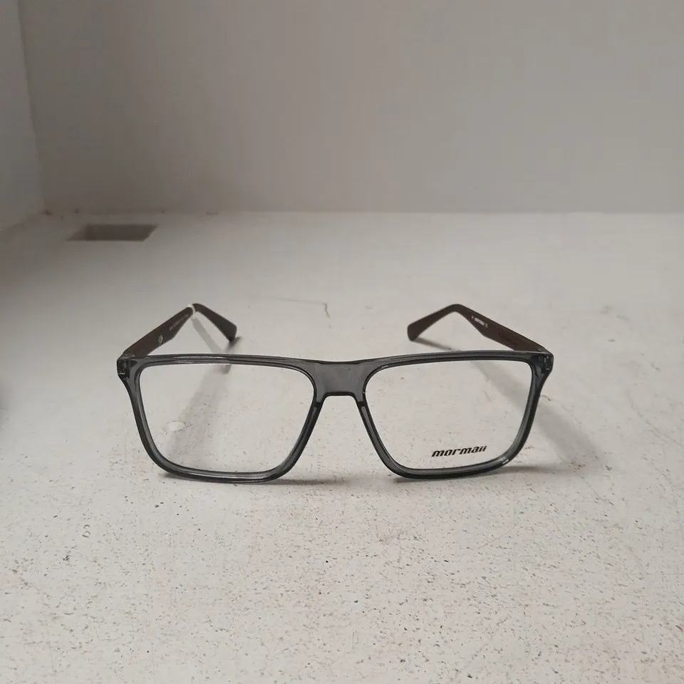 MORMAII EYEGLASSES – BLACK RECTANGULAR FRAME WITH GREY FABRIC CASE