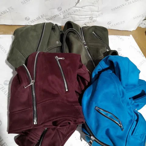 LARGE BOX OF ASSORTED CLOTHING ITEMS ALL IN DIFFRENT COLOURS AND SIZES