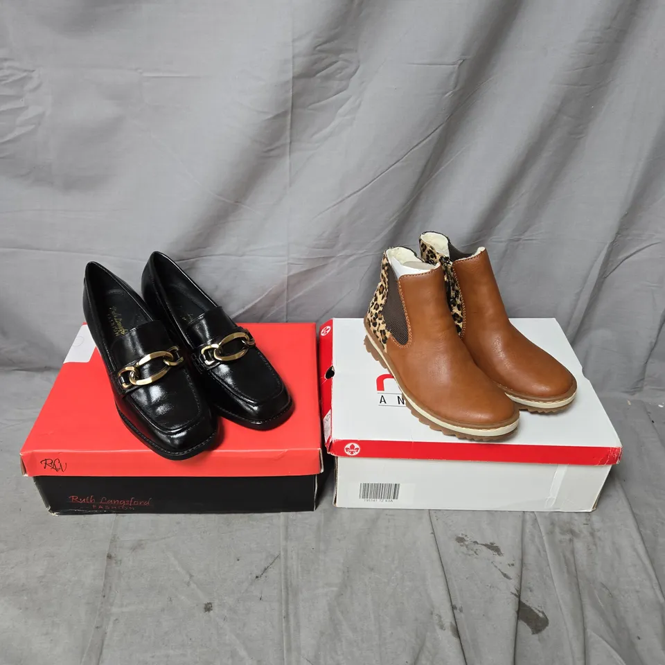 BOX OF APPROX 6 ASSORTED PAIRS OF SHOES IN VARIOUS STYLES, COLOURS AND SIZES