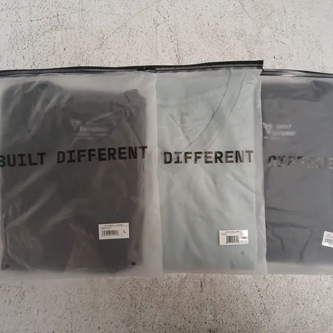 SET OF APPROXIMATELY 10 ASSORTED BUILT DIFFERENT T-SHIRTS/SHIRTS IN VARIOUS COLOURS AND SIZES