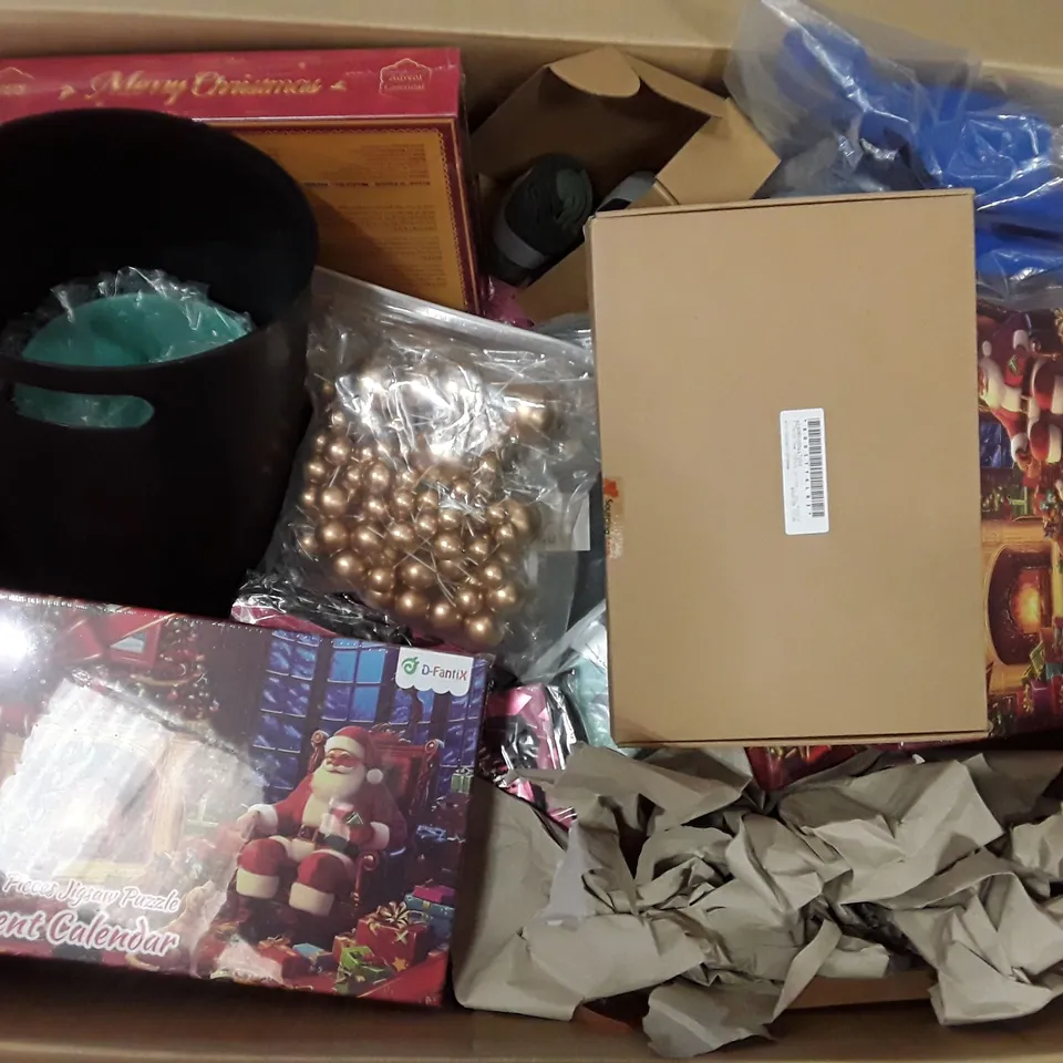 PALLET TO CONTAIN AN ASSORTMENT OF HOUSEHOLD ITEMS TO INCLUDE CLOTHING, CHRISTMAS DECORATIONS AND PHONE CASES ECT