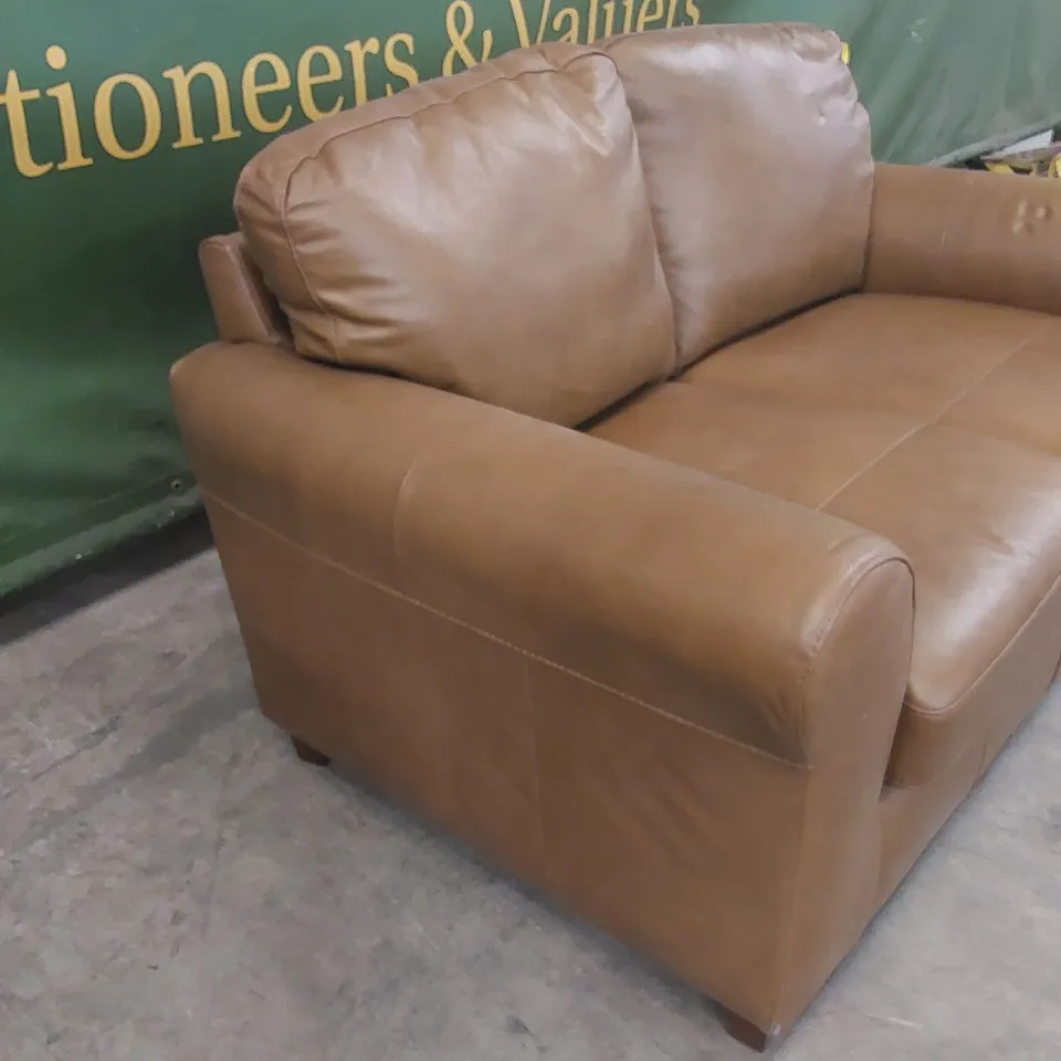 BAILEY 2 SEATER LEATHER SOFA - TAN