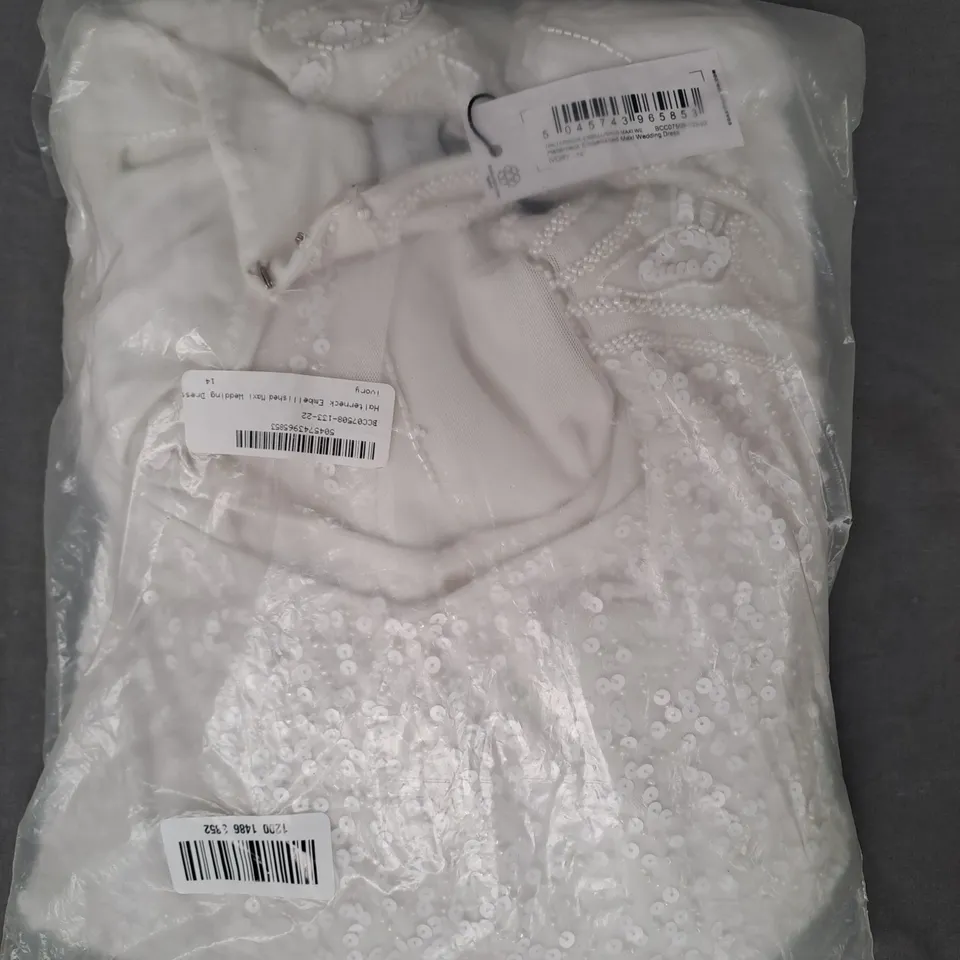 COAST BRIDAL HALTERNECK EMBELLISHED MAXI WEDDING DRESS IN IVORY SIZE 14