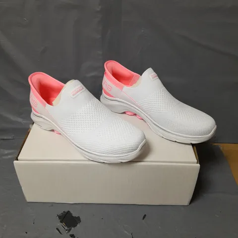 SKECHERS GO WALK SLIP-INS TRAINERS - WHITE/PINK - SIZE 6