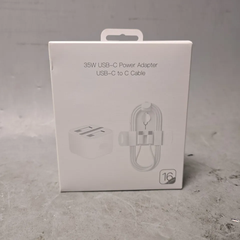 BOXED UNBRANDED 35W USB-C POWER ADAPTER USB-C TO C CABLE 