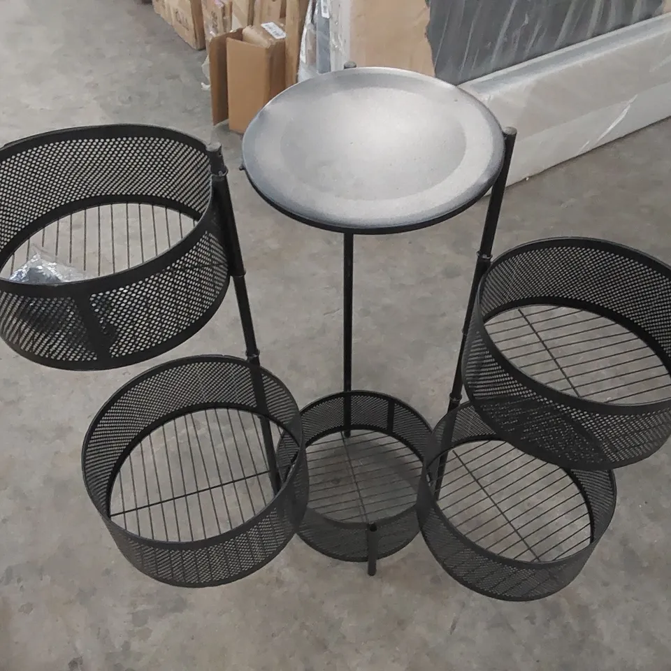 BOXED 5-TIER METAL SHELVING UNIT ON WHEELS - BLACK (1 BOX)
