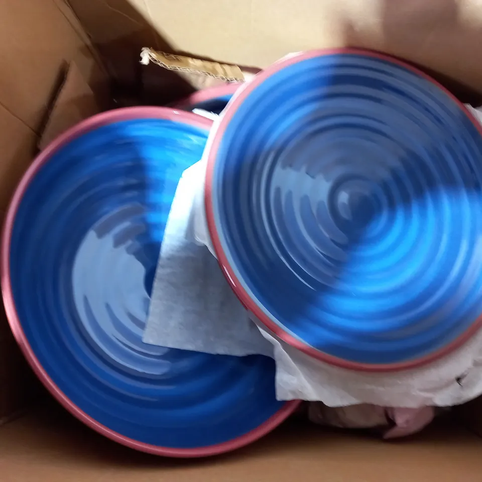 COOK'S ESSENTIALS TERRACOTTA SWIRL MELAMINE DINNERWARE SET