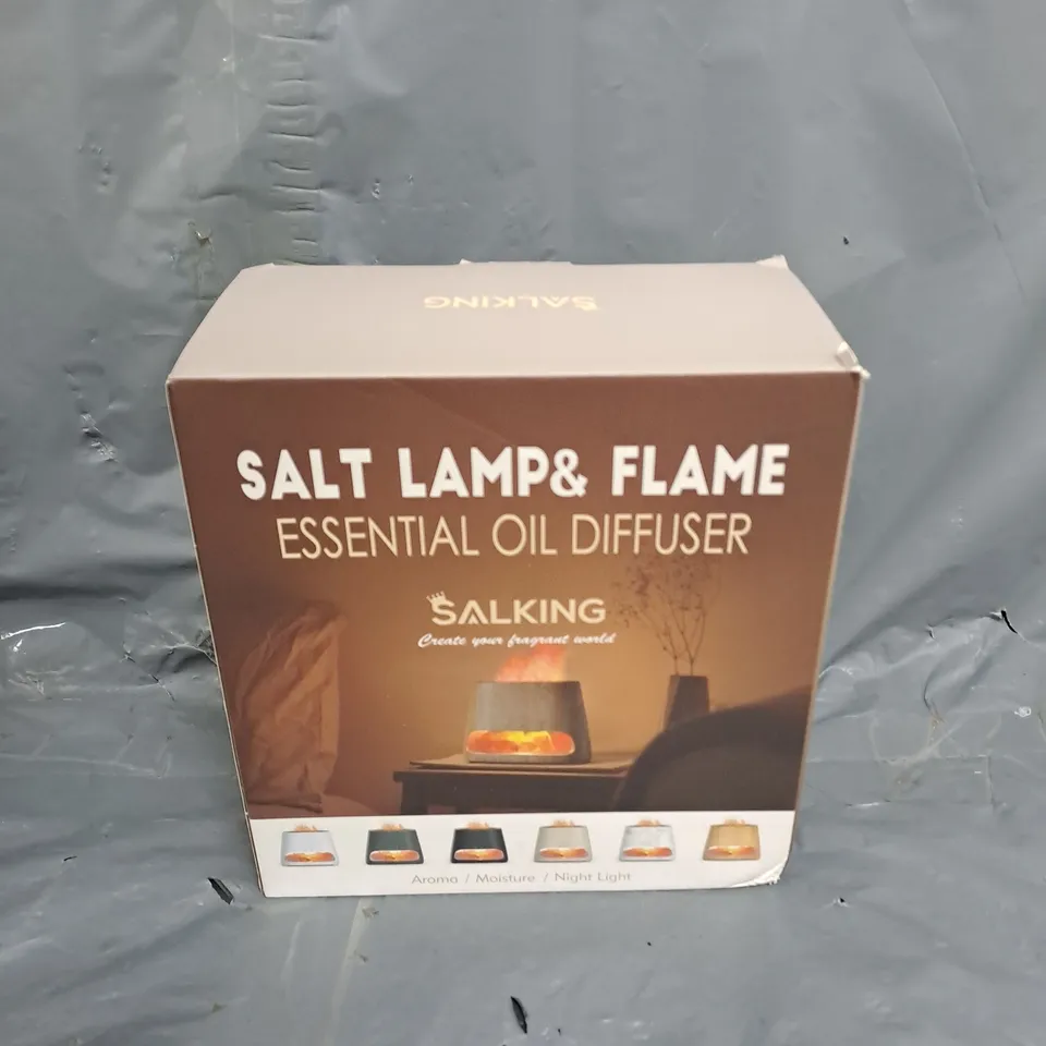 BOXED SALKING SALT LAMP & FLAME ESSENTIAL OIL DIFFUSER 