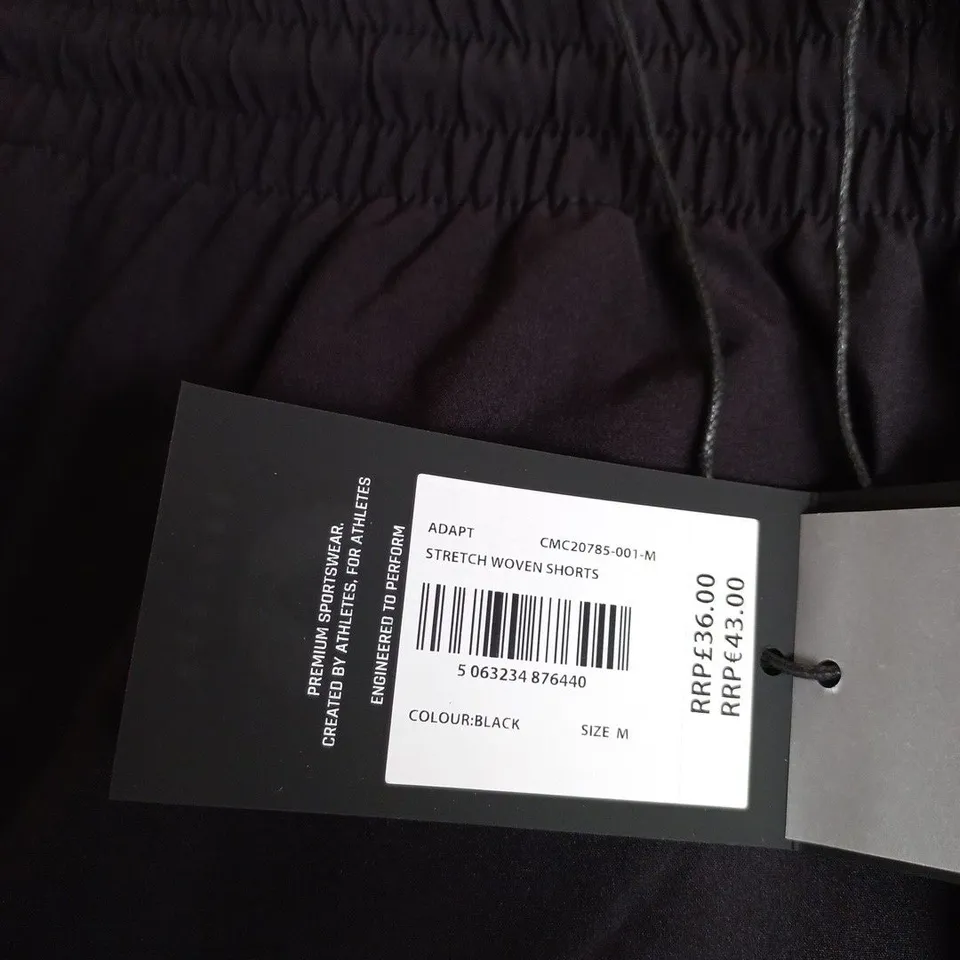 CASTORE ADAPT STRETCH WOVEN SHORTS – BLACK, SIZE M