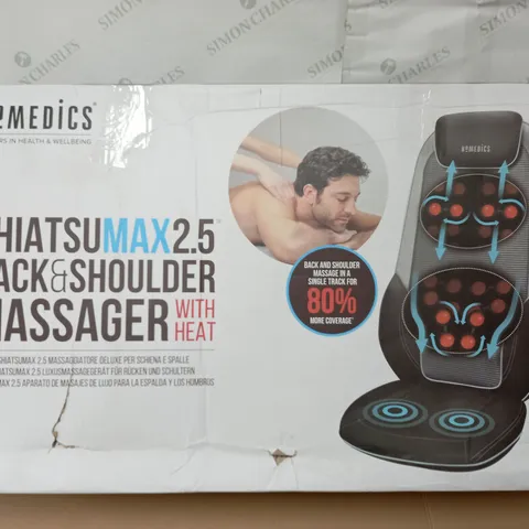 BOXED HOMEDICS SHIATSU MAX 2.5 BACK AND SHOULDER MASSAGER WITH HEAT - CBS-2170-EU