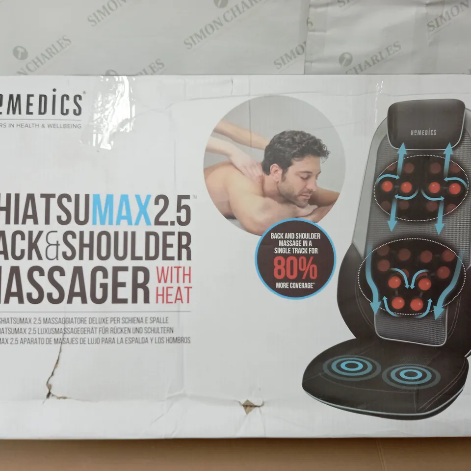 BOXED HOMEDICS SHIATSU MAX 2.5 BACK AND SHOULDER MASSAGER WITH HEAT - CBS-2170-EU