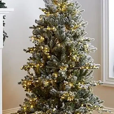 SANTA'S BEST PRE-LIT SNOW KISSED AUBURN CHRISTMAS TREE 6FT - COLLECTION ONLY