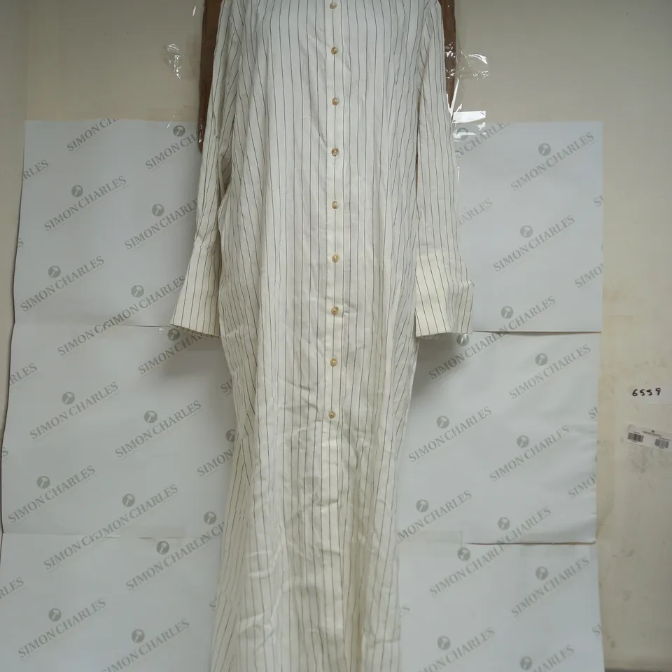 ALIGNE HELOISE BLACK STRIPE SHIRT DRESS - UK 10