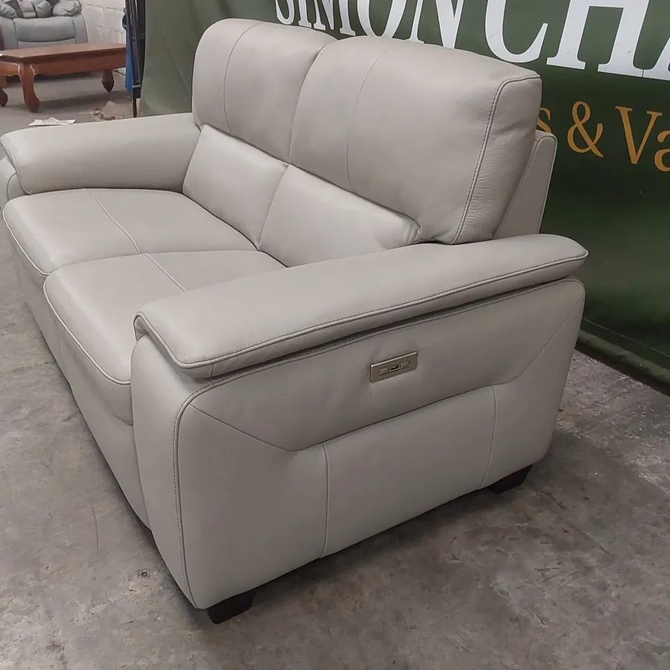 QUALITY DESIGNER ITALIAN MADE GRADO 2 SEATER LEATHER UPHOLSTERED ELECTRIC RECLINER SOFA 