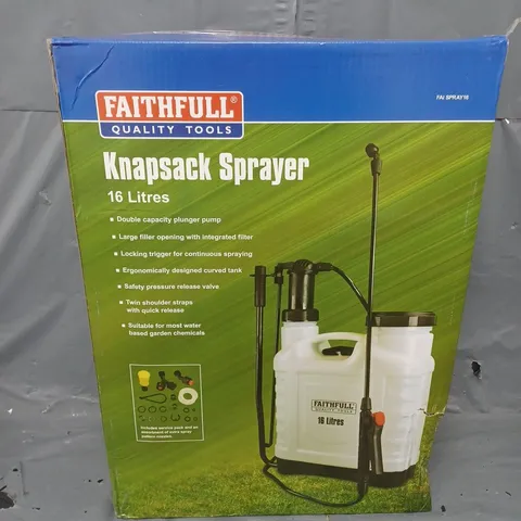 BOXED FAITHFULL QUALITY TOOLS KNAPSACK SPRAYER 16L
