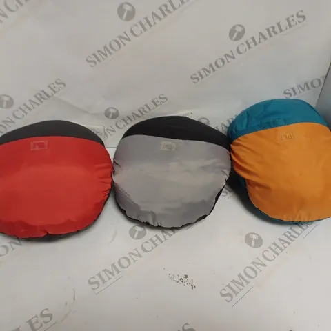 3 X MOTHERCARE COMPACT COSYTOES IN ASSORTED COLOURS