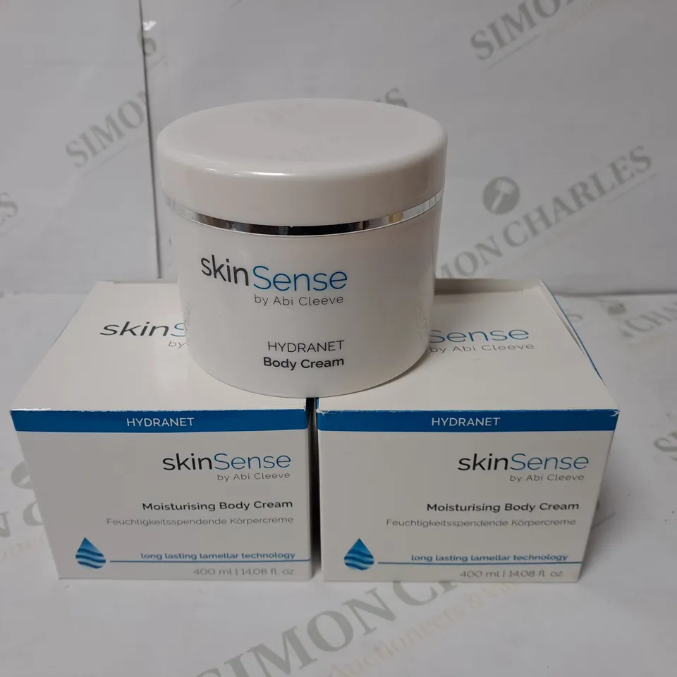 LOT OF 2 SKIN CARE BY ABI CLEEVE 400ML HYDRANET BODY CREAMS