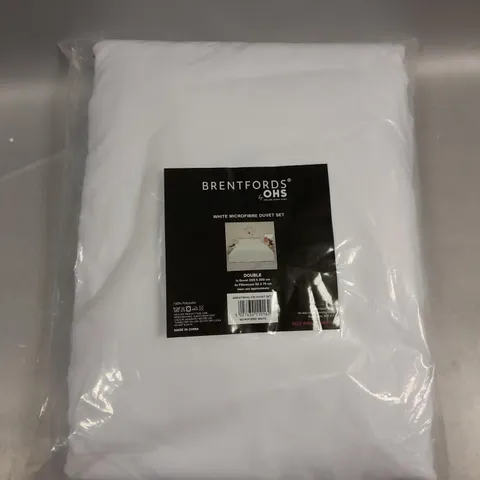 SEALED BRENTFORDS WHITE MICROFIBRE DUVET SET - DOUBLE 