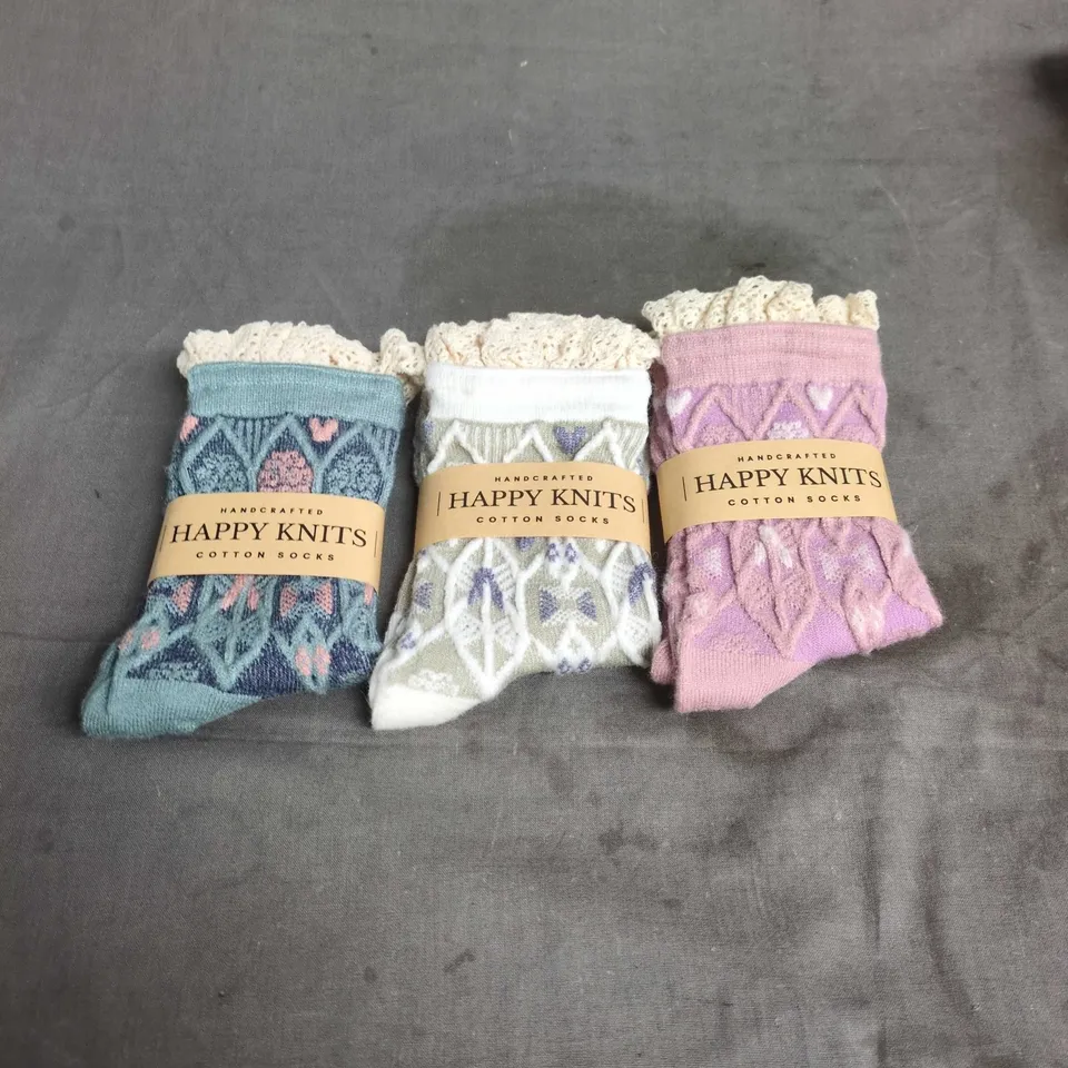 HAPPY KNITS COTTON SOCKS – PACK OF 3, MULTI-COLOUR