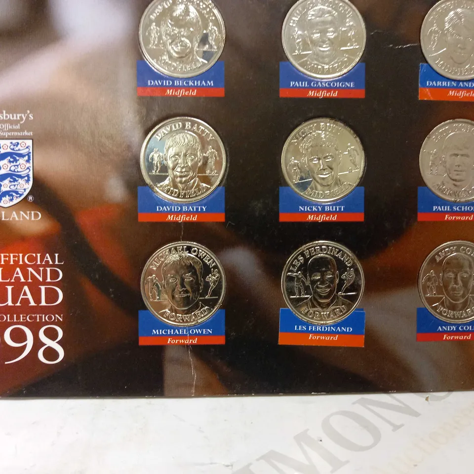 THE ENGLAND FOOTBALL SQUAD 1998 COIN COLLECTION