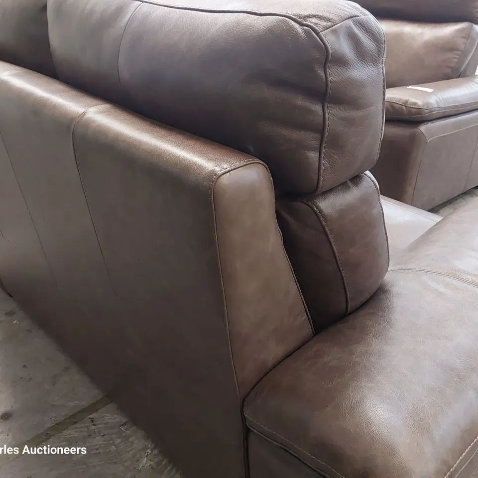 QUALITY ITALIAN DESIGNER MERRY TWO SEATER SOFA IMPERIAL CHOCOLATE LEATHER