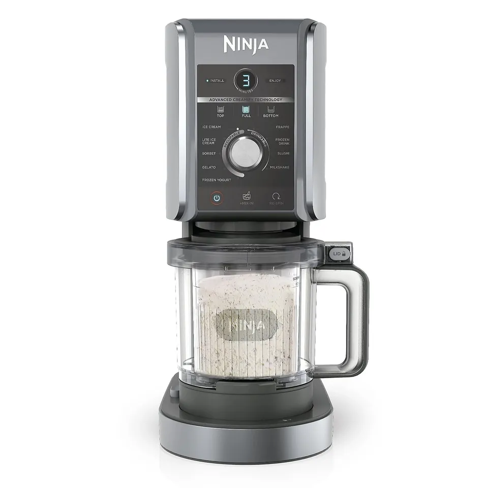 BOXED NINJA CREAM DELUXE 10 IN 1 ICE CREAM AND FROZEN DRINKS MAKER