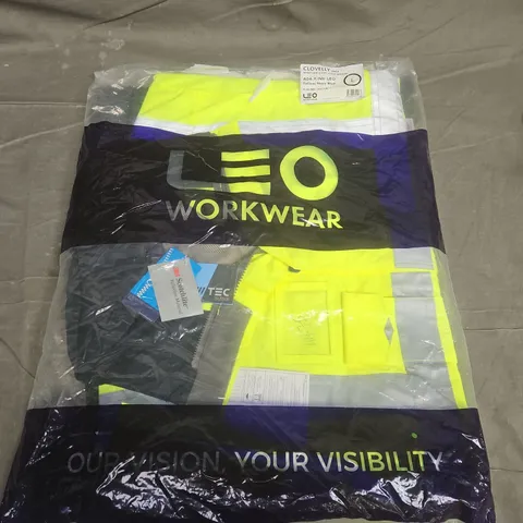 BAGGED LEO WORKWEAR CLOVELLY BREATHABLE EXECUTIVE ANORAK IN YELLOW/NAVY (A04-Y/NV-LEO) - LARGE