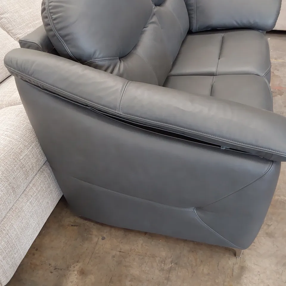 QUALITY BRITISH DESIGNER G PLAN JACKSON TWO SEATER SOFA CAMBRIDGE PETROL BLUE LEATHER 