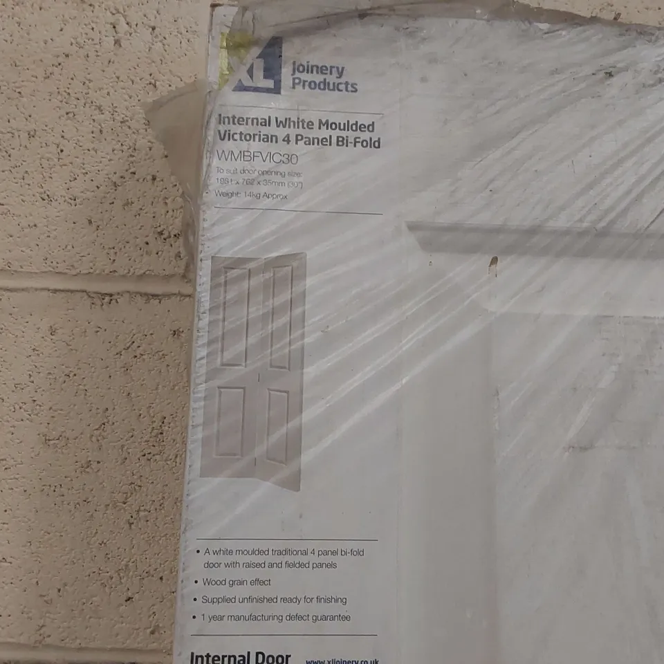 INTERNAL WHITE MOULDED VICTORIAN 4 PANEL BI-FOLD - 1981 x 762 x 35mm