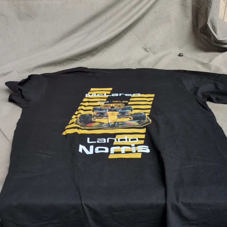 LANDO NORRIS MCLAREN F1 BLACK LARGE T SHIRT