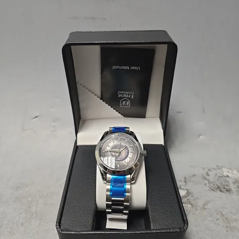 ERNEST FERDINAND WATCH – GLOBAL DIAL – STAINLESS STEEL STRAP – 3ATM WATER RESISTANT - GIFT BOX
