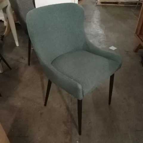 QUALITY DESIGNER BLUE BOUCLE FABRIC DINING CHAIR