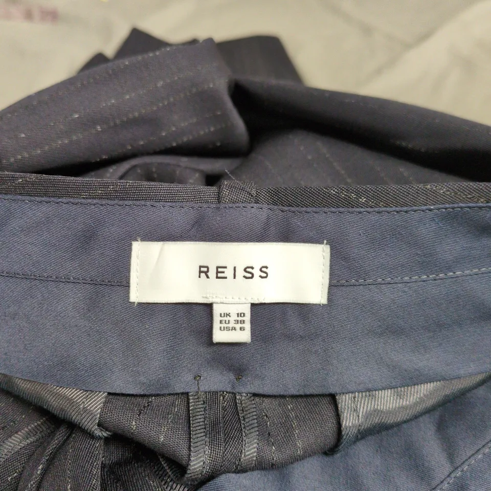 REISS WOMEN'S NAVY PINSTRIPE TROUSERS – UK 10 (EU 38, US 6)