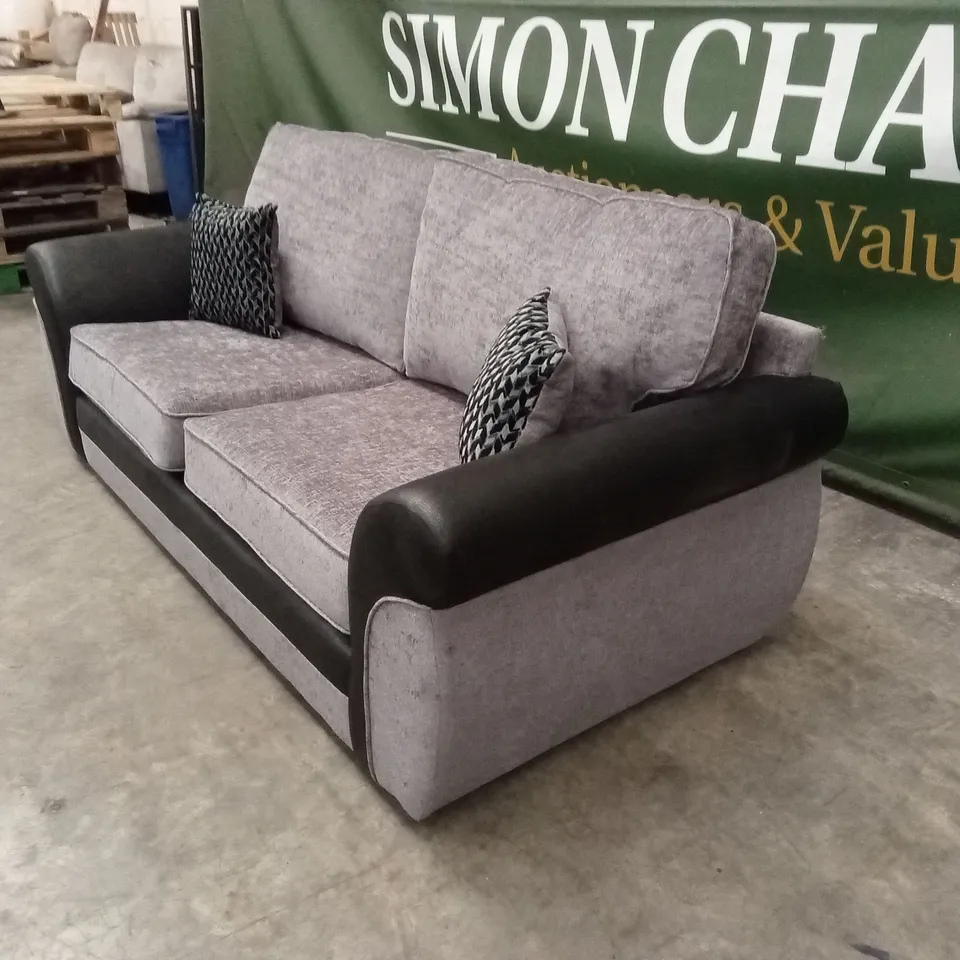NARVA STANDARD FABRIC/FAUX LEATHER 3 SEATER SOFA RRP £849
