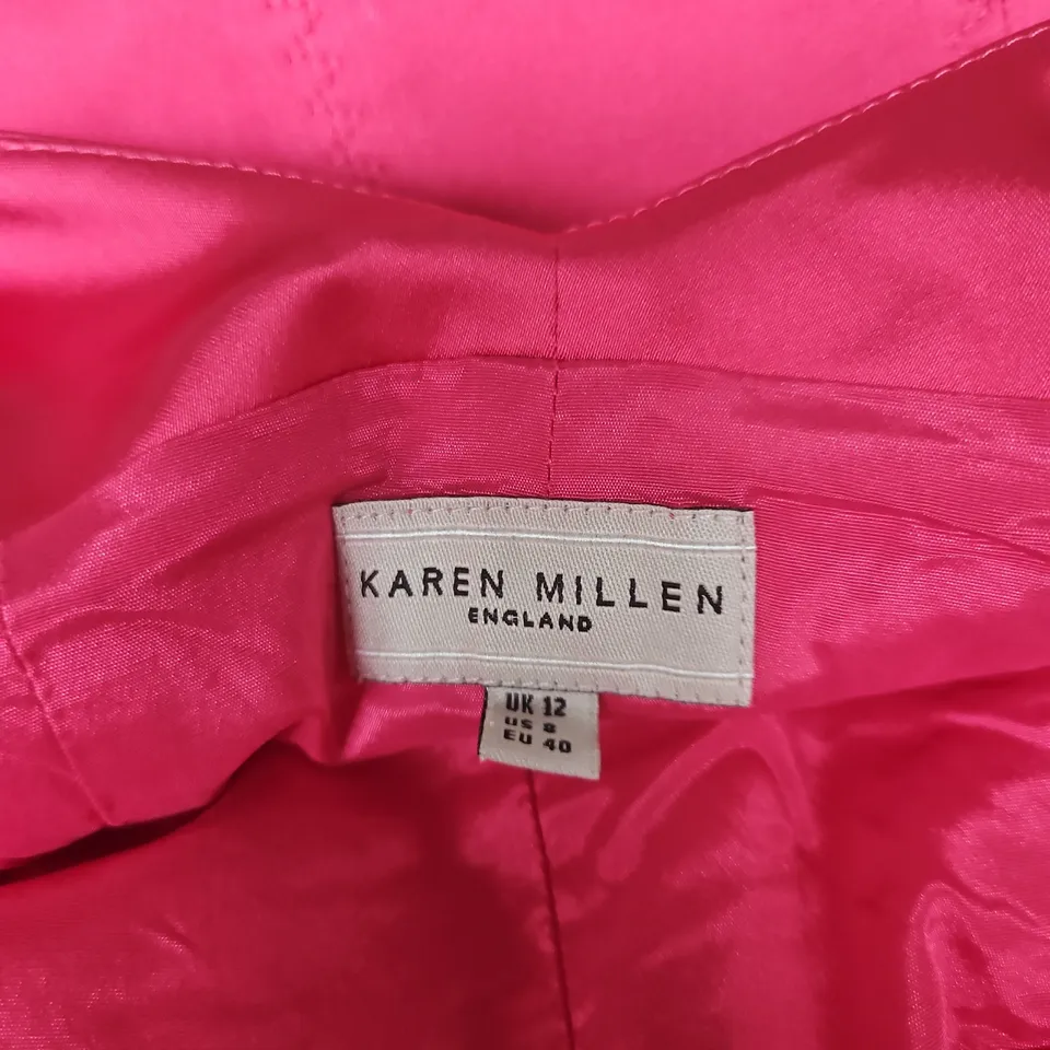 KAREN MILLEN PINK SATIN DRESS, UK 12 (US 8, EU 40)