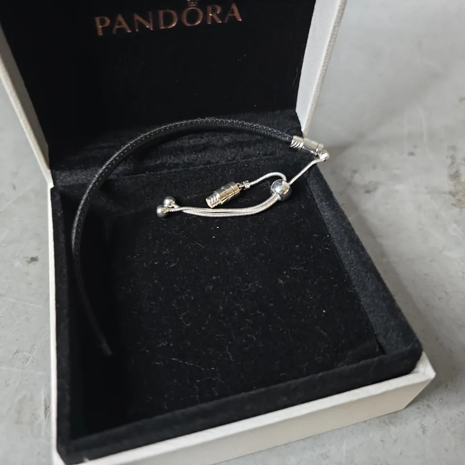 BOXED PANDORA BLACK BANGLE 