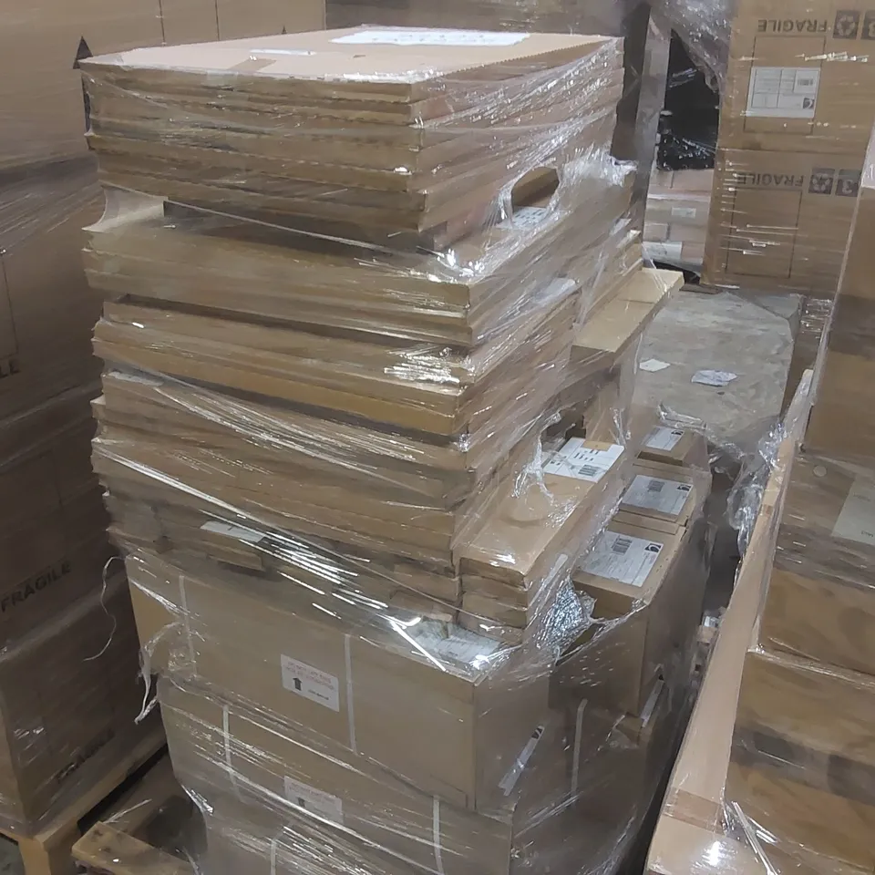 PALLET CONTAINING A LARGE QUANTITY OF ASSORTED BATHROOM FURNITURE PARTS INCLUDING: CALYPSO BASE CARCASSES, VANITY PANELS ECT