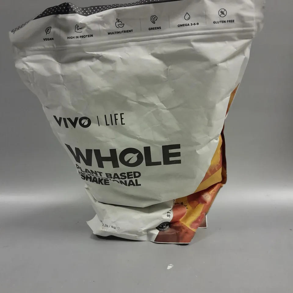 SEALED VIVO LIFE WHOLE PLANT BASED NUTRITIONAL SHAKE - 1KG STRAWBERRY 