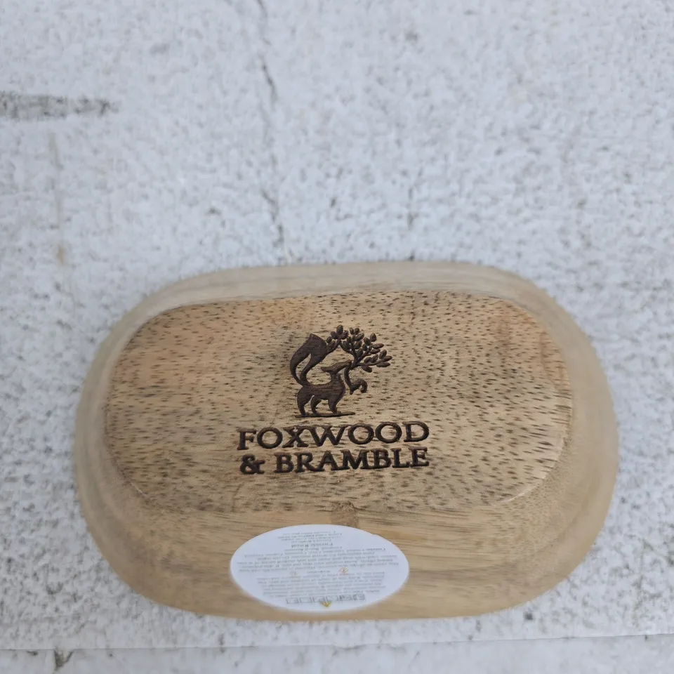 FOXWOOD & BRAMBLE WOODEN CANDLE BOWL WITH DRIED FLOWERS