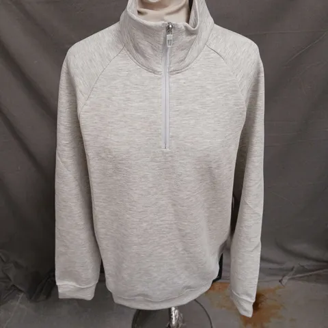 LULULEMON SMOOTH SPACER 1/4 ZIP IN LIGHT GREY SIZE S