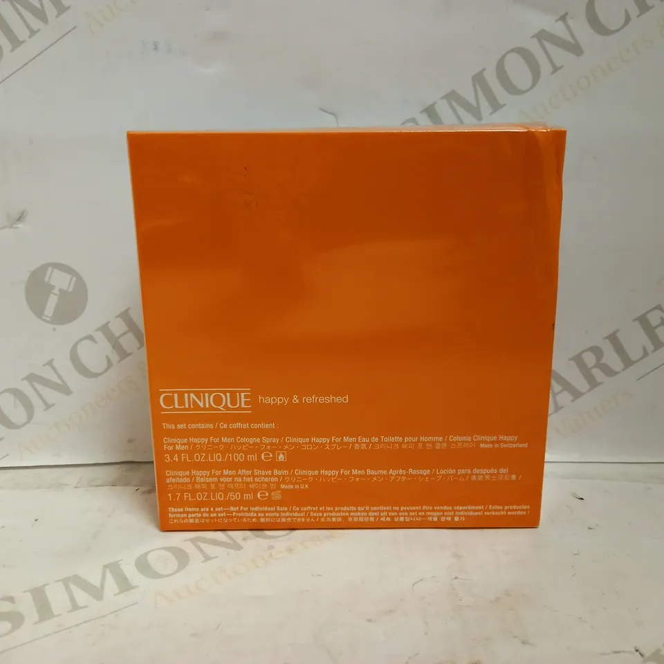 CLINIQUE HAPPY & REFRESHED SET FOR MEN INCLUDING EAU DE TOILETTE 100ML & AFTER SHAVE BALM 50ML