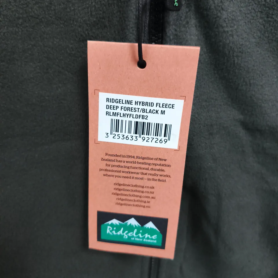 RIDGELINE HYBRID FLEECE JACKET – DEEP FOREST/BLACK, UK M