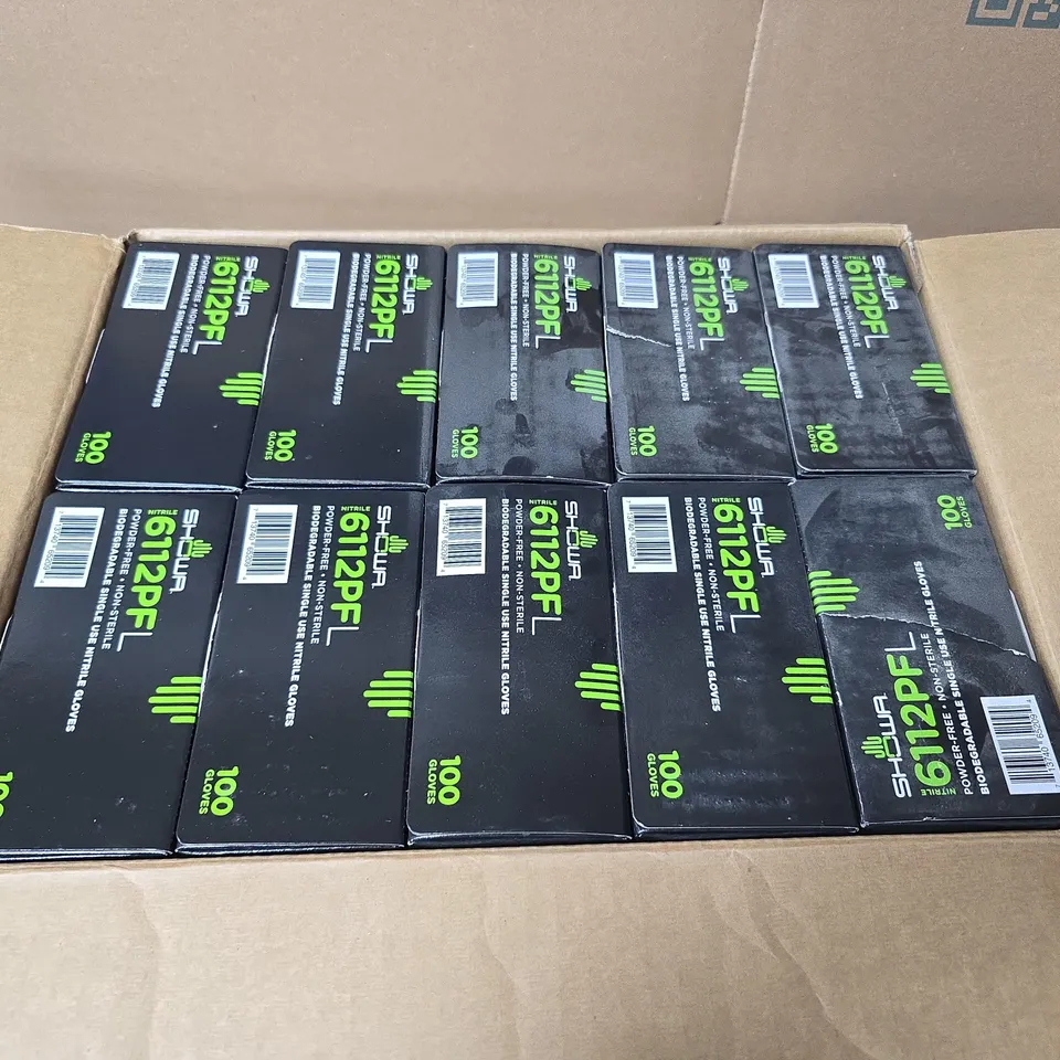 SHOWA 1612PF NITRILE GLOVES – 100 GLOVES PER BOX, 12 BOXES