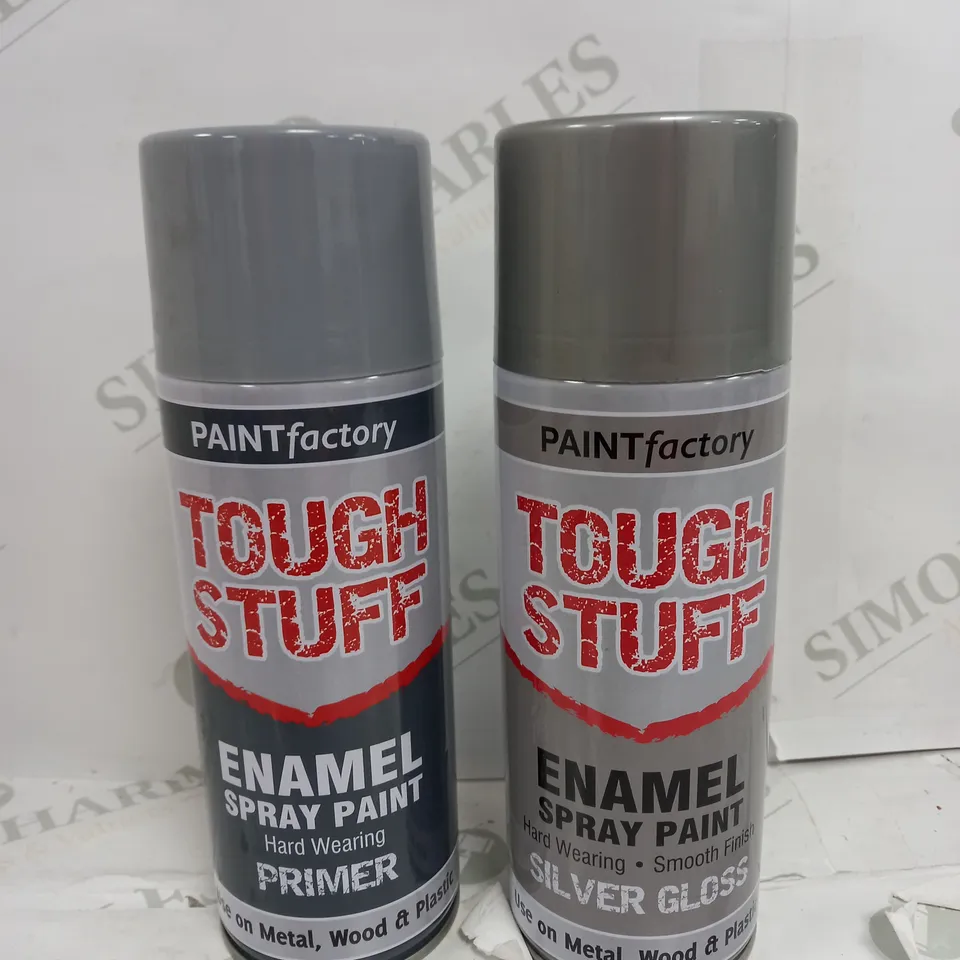 BOX OF APPROXIMATELY 30 PAINT FACTORY ENAMEL SPRAY PAINT  