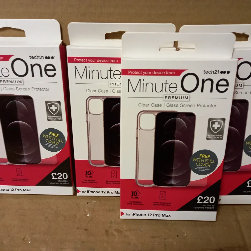 LOT OF 4 MINUTE ONE CLEAR CASES FOR IPHONE 12 PRO MAX