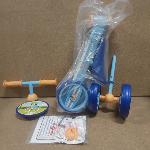 BOXED BLUEY DELUXE BOBBLE RIDE ON BIKE IN BLUE